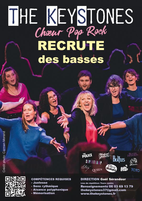 Chœur pop rock à Tours The Keystones recrutement Basses